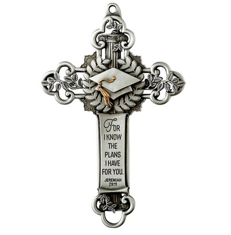 Graduation Cross Pewter