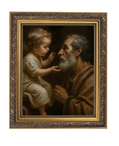 Saint Joseph Tender Touch Print In Ornate Frame