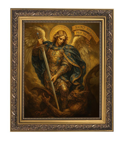 Saint Michael Archangel Print In Ornate Frame