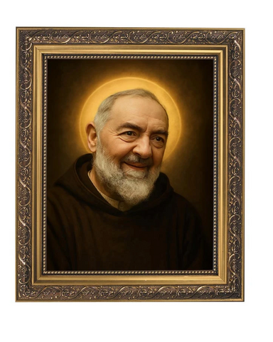 Saint Padre Pio Print In Ornate Frame