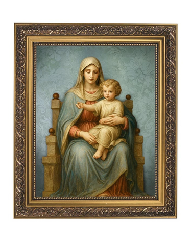 Madonna and Child Enthroned  Print In Ornate Frame