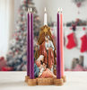 Peace Good News Holy Family Nativity &nbsp;Advent Candle Holder&nbsp;

Celebrate the true spirit of Christmas with our Peace Good News Holy Family Nativity Advent Candle Holder. Made of hand-painted resin, this festive and elegant decor piece not only holds your candles but also serves as a beautiful reminder of the holiday's true meaning. Spread peace and love this Christmas season with our stunning candle holder.