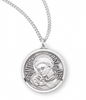 Saint Anthony French Style Sterling Silver Medal On Chain