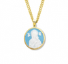 Our Lady Of Perpetual Help Light Blue white Capodimonte porcelain Cameo Italy