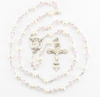 Madonna Fresh Water Pearl And Pink Bicone Bead Rosary