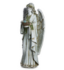 Guardian Angel With Flowers Holding Birds Nest 24" Tall Garden Or Patio