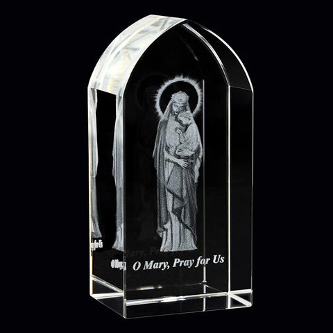 Mary Pray for Us Etched Glass