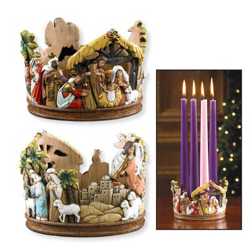 Nativity Advent Candle Holder Beattitudes Religious Gifts Nativity advent candle holder beattitudes religious gifts