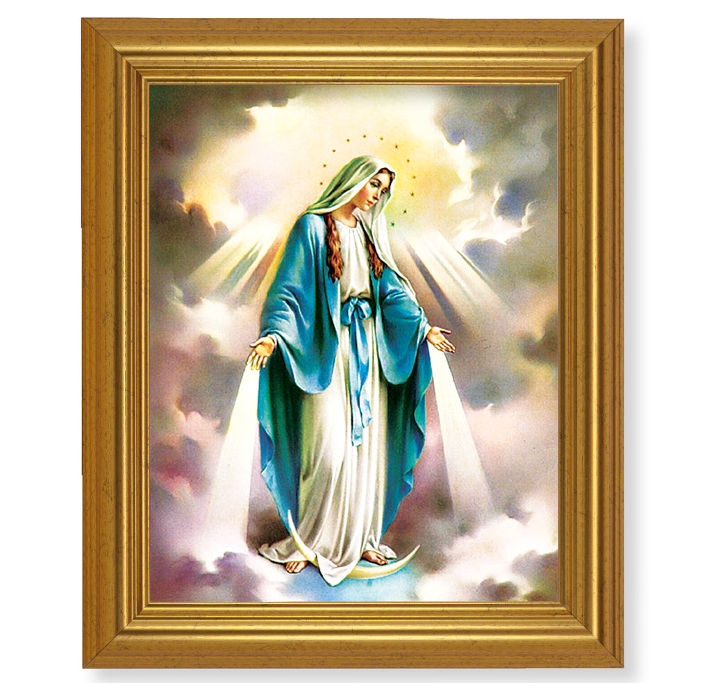 Our Lady Of Grace Print In Gold Beveled Frame