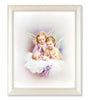 Guardian Angels Watching Over Baby Print In Pearl Frame With Glass