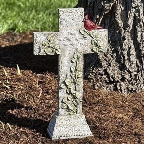 Cardinal Memorial Cross For Garden or Grave