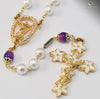 Holy Easter Risen Jesus Gold Plated Rosary By Ghirelli