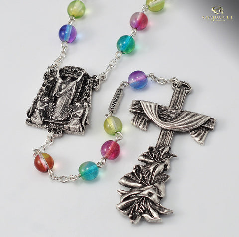 Holy Easter Multi Color Bead Rosary By Ghirelli