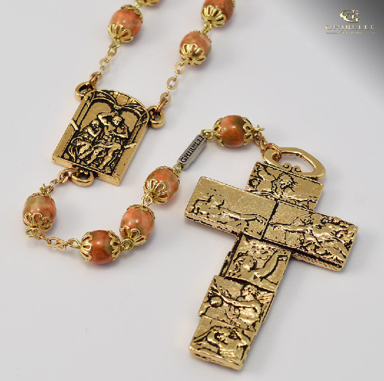 Vatican Museums gold plated Rosary  By Ghirelli