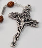 Our Lady Of Fatima Silver Plated Rosary With Wooden Beads  By Ghirelli