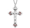 Holy Spirit red enameled crucifix pendant.