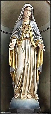Immaculate Heart of Mary Val Gardena Church statue   53 1/4" Tall