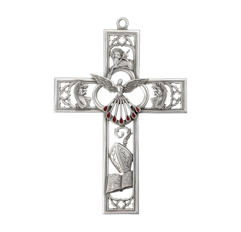 Confirmation Holy Spirit Dove Pewter Cross 