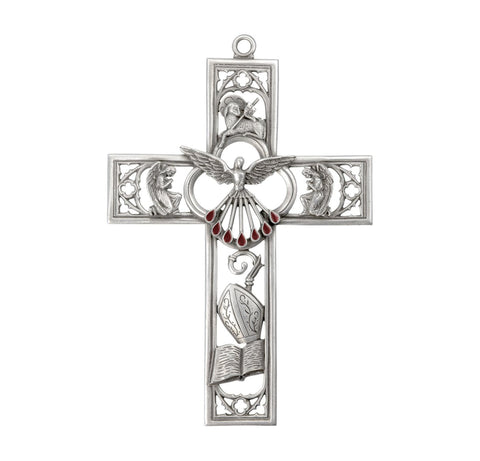 Holy Spirit Confirmation Pewter Cross  Made in Usa