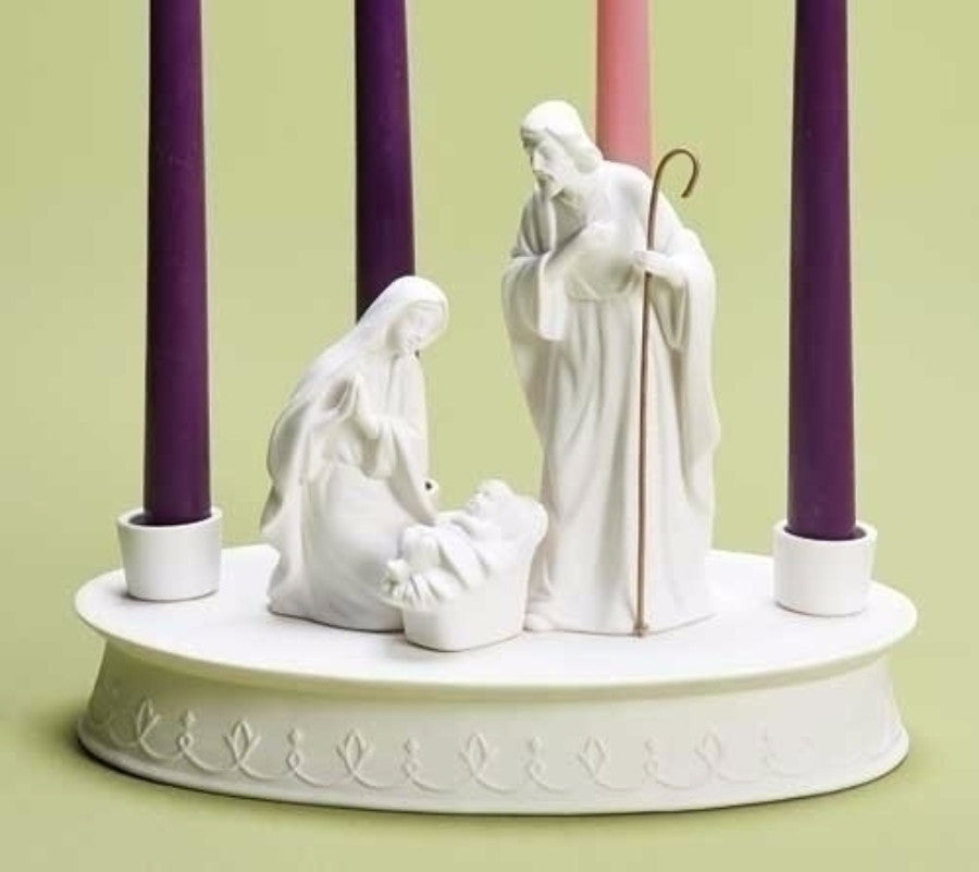 Holy Family Porcelain Advent Candle Holder