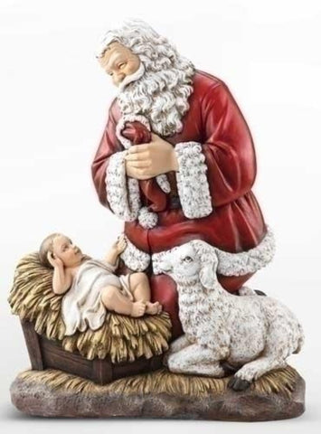 Adoring Santa With Baby Jesus And Lamb Joseph Studio Extra Large 24 Inch
