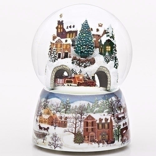 Christmas Musical Revolving Train Winter Wonderland Glitter Dome