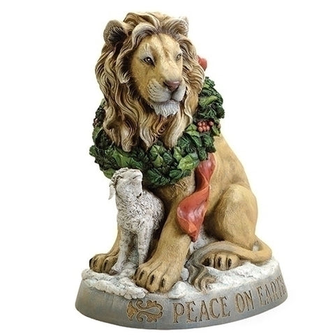 Lion And Lamb Peace On Earth Christmas Statue  Josephs Studio 19.5" Tall