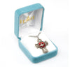 Sterling Silver Red Enameled 4-Way Medal On Chain