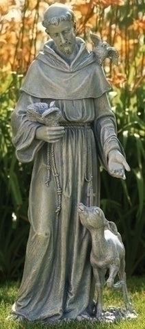 Saint Francis With Deer Garden Statue Large 36.5" Tall