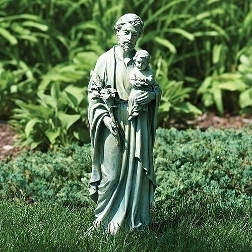 Saint Joseph Holding Baby Jesus Garden Statue