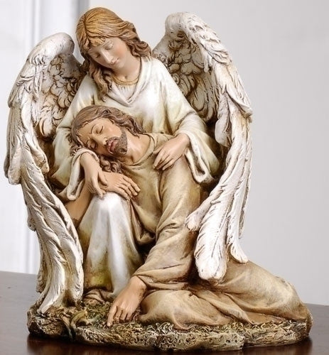 Angel With Fallen Jesus Hand Painted Figure Renaissance Collection