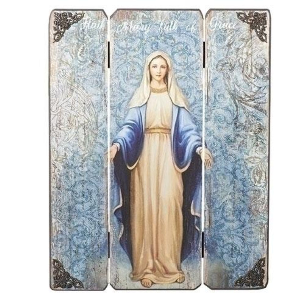 our lady of grace wooden panel