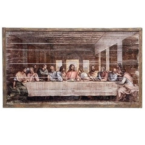 The Last Supper Of Jesus Wood Plaque Vintage Style Decor