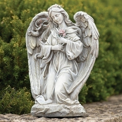 Angel With Flowers Memorial or Garden Statue