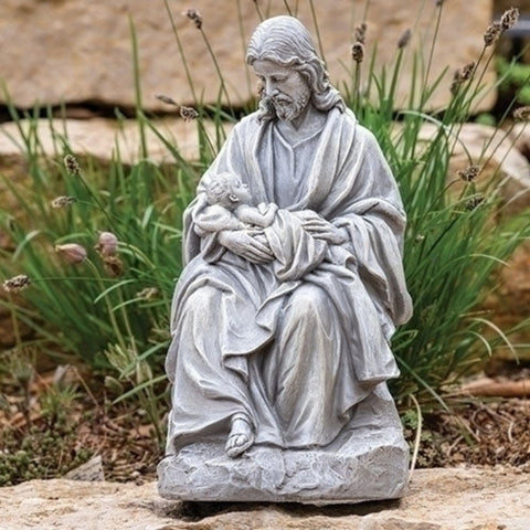 Jesus Holding Baby Garden Statue