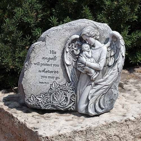 Angel With Baby Memorial Garden Statue