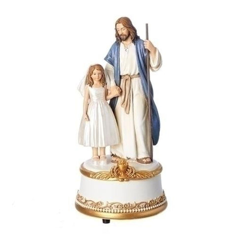 Musical  First Communion Little Girl With Jesus Figure