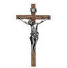Antiqued Silver Jesus Wall Crucifix 20" Tall