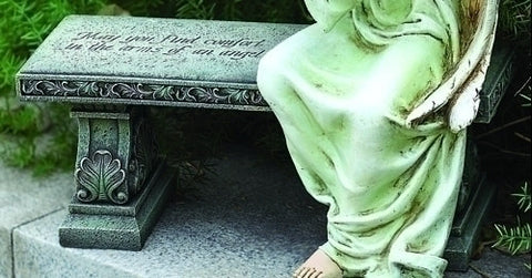 Bench For Seated Angel Figures In Our Garden Collection