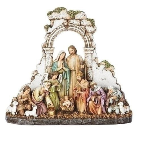 Nativity Scene With Kneeling Kings Christmas Figure