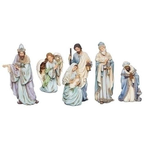 Nativity Set 5 piece 15 Inch Blue Robe Christmas Scene