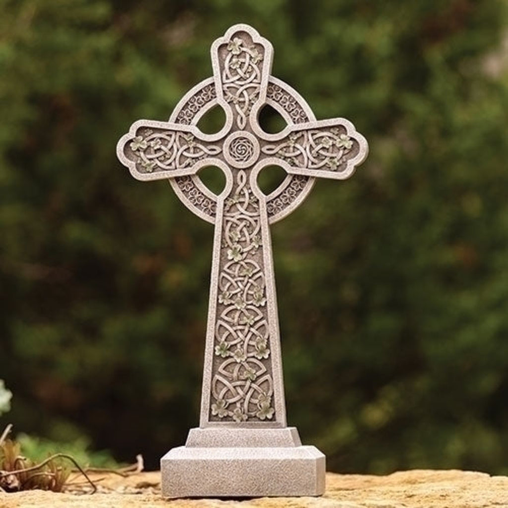 Irish Celtic Standing Garden Cross 20 Inch Tall