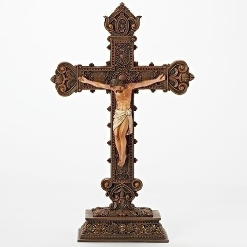   Jesus Table Top Crucifix Ornate Gothic Style