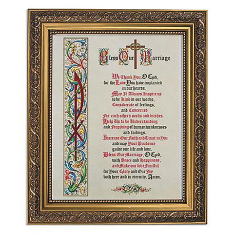 Marriage Blessing Print In Ornate Frame