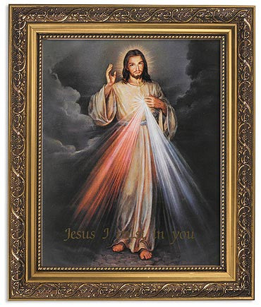 The Divine Of Jesus Print Ornate Gold Frame With Glass