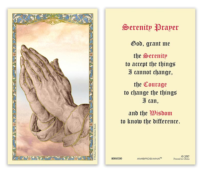 The Serenity Prayer Holy Card Pack of 25