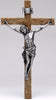Antiqued Silver Jesus Wall Crucifix 20" Tall