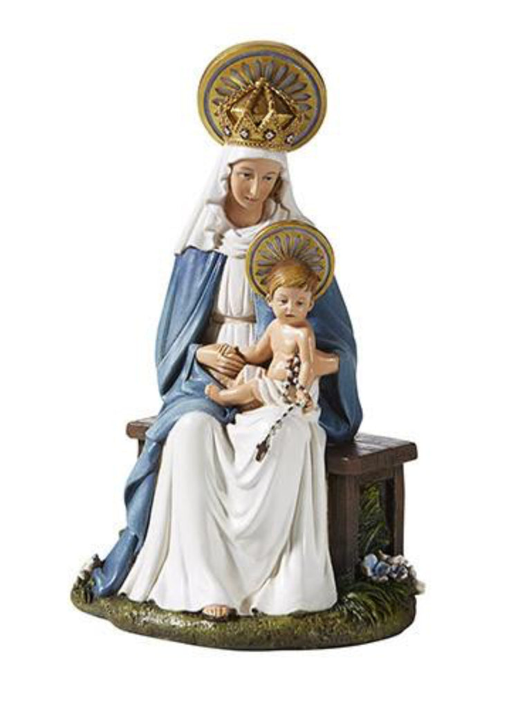 Seated Madonna and child queen of heaven statue by Hummel