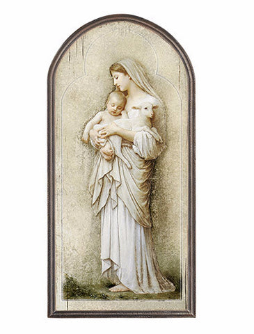 Madonna And Child With Lamb Icon Wall Plaque  By Marco Sevelli Large Size
