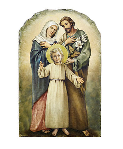 Holy Family Mary Jesus Joseph Arched Tile With Stand By Marco Sevelli